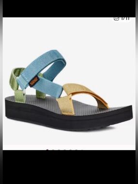 Teva Midform Universal Vegan Metallic Platform Strappy Sandal Size 10